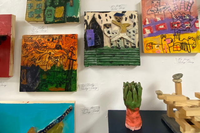 YCC Art Show -paintings and ceramic sculpture